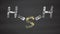 Hydrogen sulfide (H2S) molecule. Toxic gas with characteristic odor of rotten eggs