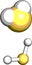 Hydrogen sulfide (H2S) toxic gas molecule, chemical structure