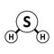 Hydrogen sulphide molecule icon
