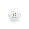 Hydrogen symbol - H. Element of the periodic table on white ball with golden signs. White background