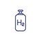 Hydrogen tank line icon on white