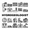 hydrogeologist industrial icons set vector