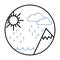 Hydrological cycle icon, The water cycle vector illustration