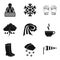 Hydrometeorological icons set, simple style