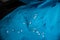 Hydrophobic effect on blue waterproof fabric