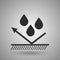 Hydrophobic material icon. Droplets and arrow sign