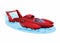 Hydroplane boat racing red cartoon illustration vector