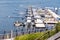 Hydroplanes docked in a port