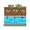 hydroponics water system irrigation color icon vector illustration