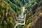 Hydropower construction, waterworks Dam Vidrau on Transfagarash highway in Romania. Dam and reservoir on Lake Vidraru