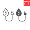 Hydropower line and glyph icon, energy and ecology, water energy sign vector graphics, editable stroke linear icon, eps