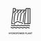 Hydropower plant line flat icon. Vector illustration alternative renewable energy sources