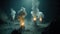 Hydrothermal vents at the bottom of the ocean. Generative AI