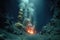 hydrothermal vents spewing minerals in a deep sea trench