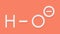 Hydroxide anion, chemical structure. Skeletal formula.