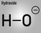 Hydroxide anion, chemical structure. Skeletal formula. Flat design