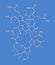 Hydroxocobalamin vitamin B12 molecule. Often given therapeutically in case of B12 deficiency. Skeletal formula.