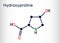Hydroxyproline , Hyp, C5H9NO3 molecule. It is is a common proteinogenic amino acid and a major component of the protein collagen.