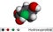 Hydroxyproline , Hyp, C5H9NO3 molecule. It is is a common proteinogenic amino acid and a major component of the protein collagen.