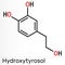 Hydroxytyrosol molecule. It is catechol. Skeletal chemical formula