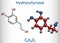 Hydroxytyrosol molecule. Structural chemical formula, molecule model