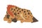 Hyena as Carnivore Mammal with Spotted Coat and Rounded Ears Sleeping Vector Illustration