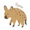 Hyena . Child fun pattern icon.