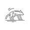 Hyena line icon concept. Hyena vector linear illustration, symbol, sign