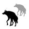 Hyena vector illustration style Flat set silhouette