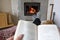 Hygge concept with open book