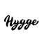 Hygge typography font. Lettering text in trendy design. Scandinavian cozy lifestyle concept. Vector