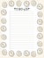 Hygge weekly planner and to do list with candles. Cozy lagom scandinavian style template for agenda, planners, check lists, and st