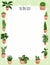 Hygge weekly planner and to do list with potted succulent plants. Cozy lagom scandinavian style template for agenda, planners,
