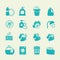 Hygiene and cleaning icons. Washing antiseptic, personal home care vector signs