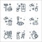 Hygiene line icons. linear set. quality vector line set such as hand wash, keys, hand wash, console, eye drops, trash, mouse,
