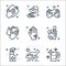 Hygiene line icons. linear set. quality vector line set such as toilet paper, cleaning, disinfectant, hand wash, hand, wipe, hands