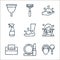 hygiene routine line icons. linear set. quality vector line set such as tongue cleaner, make up, tissue paper, face, foot,