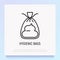 Hygienic bag for dogs thin line icon. Modern vector illustration for pet shop