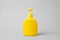 Hygienic cream liquid soap in yellow plastic bottle mockup