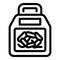 Hygienic litter filler icon outline vector. Sandbox refill bag