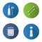 Hygienic products flat design long shadow glyph icons set