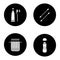 Hygienic products glyph icons set