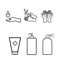 Hygienic and sanitation icon set. included the icon as hand, washing, clean, Tube hand wash, Bottle hand washing liquid, Spray han