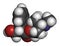 Hyoscyamine alkaloid molecule. Herbal sources include henbane, mandrake, jimsonweed, deadly nightshade and tomato. 3D rendering.