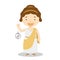 Hypatia of Alexandria cartoon character. Vector Illustration.