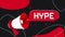 Hype banner. Megaphone with speech bubble in flat style. 4K video animation