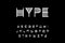 Hype hand drawn vector type font in cartoon comic style