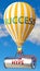 Hype and success - shown as word Hype on a fuel tank and a balloon, to symbolize that Hype contribute to success in business and