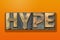 Hype word wooden orange