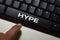 Hype write on keyboard isolated on laptop background